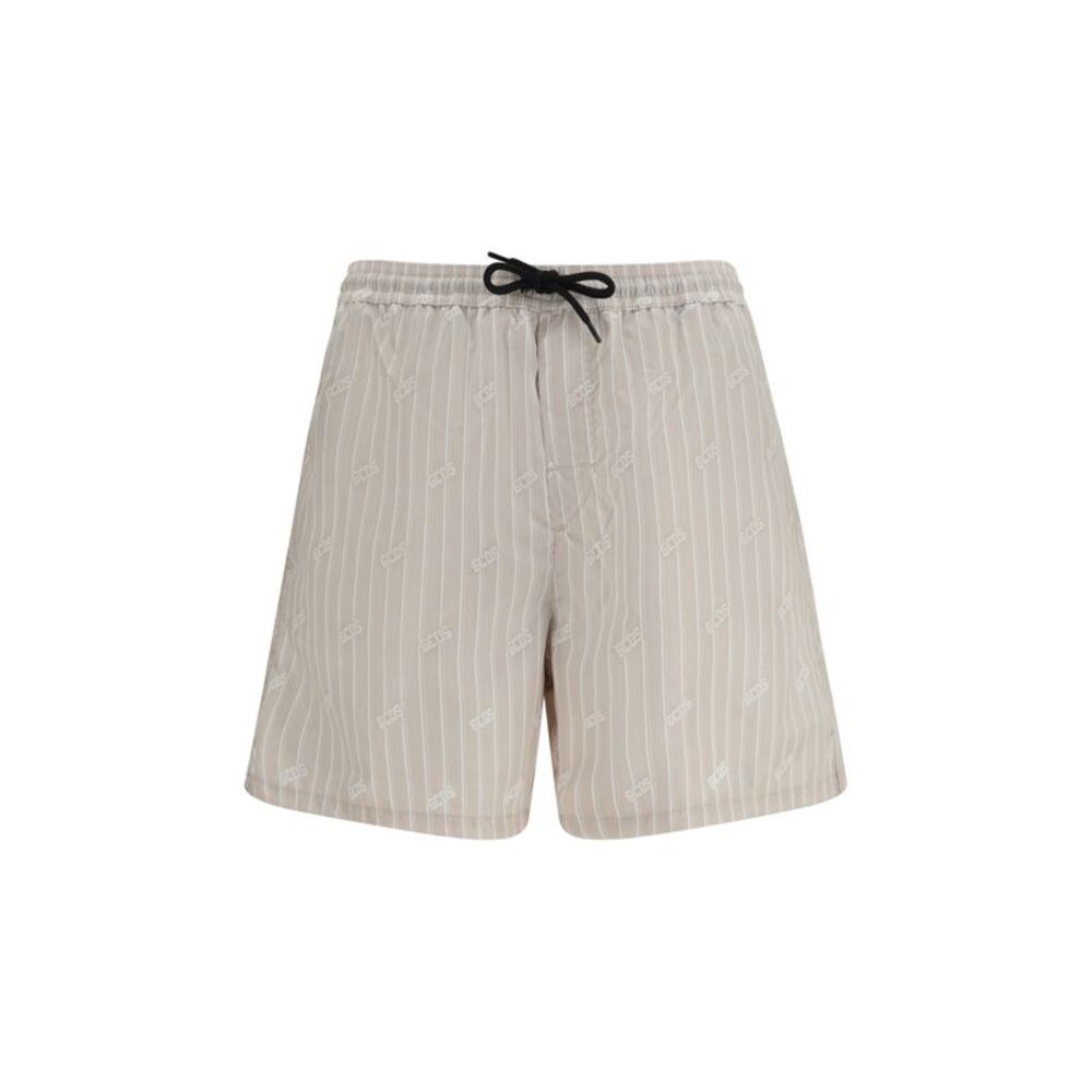 Gcds Men Striped All-Over Logo Shorts